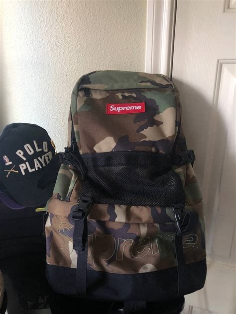 supreme camouflage backpack.